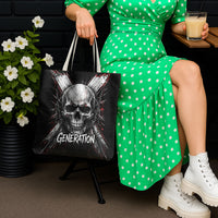 Generation X Skull Tote Bag Distressed Heavy Metal Grunge