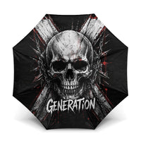 Generation X Skull Umbrella Distressed Heavy Metal Grunge