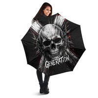 Generation X Skull Umbrella Distressed Heavy Metal Grunge