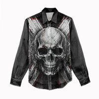 Generation X Skull Women Casual Shirt Distressed Heavy Metal Grunge