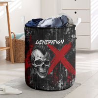 Generation X Mohawk Skull Laundry Basket Distressed Punk Rock Grunge