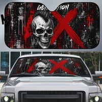 Generation X Mohawk Skull Auto Sun Shade Distressed Punk Rock Grunge