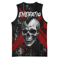Generation X Mohawk Skull Basketball Jersey Distressed Punk Rock Grunge