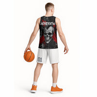 Generation X Mohawk Skull Basketball Jersey Distressed Punk Rock Grunge