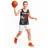 Generation X Mohawk Skull Basketball Jersey Distressed Punk Rock Grunge