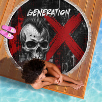 Generation X Mohawk Skull Beach Blanket Distressed Punk Rock Grunge