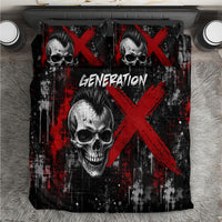 Generation X Mohawk Skull Bedding Set Distressed Punk Rock Grunge