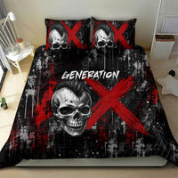Generation X Mohawk Skull Bedding Set Distressed Punk Rock Grunge