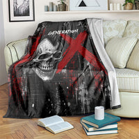 Generation X Mohawk Skull Blanket Distressed Punk Rock Grunge