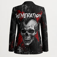 Generation X Mohawk Skull Blazer Distressed Punk Rock Grunge