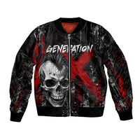 Generation X Mohawk Skull Bomber Jacket Distressed Punk Rock Grunge