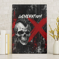 Generation X Mohawk Skull Canvas Wall Art Distressed Punk Rock Grunge