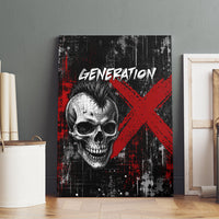 Generation X Mohawk Skull Canvas Wall Art Distressed Punk Rock Grunge