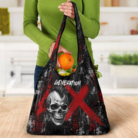Generation X Mohawk Skull Grocery Bag Distressed Punk Rock Grunge