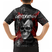 Generation X Mohawk Skull Hawaiian Shirt Distressed Punk Rock Grunge