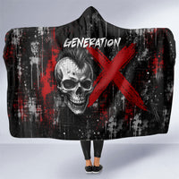 Generation X Mohawk Skull Hooded Blanket Distressed Punk Rock Grunge