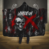 Generation X Mohawk Skull Hooded Blanket Distressed Punk Rock Grunge