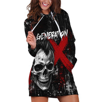 Generation X Mohawk Skull Hoodie Dress Distressed Punk Rock Grunge