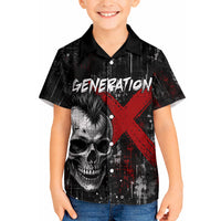 Generation X Mohawk Skull Kid Hawaiian Shirt Distressed Punk Rock Grunge