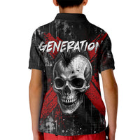 Generation X Mohawk Skull Kid Polo Shirt Distressed Punk Rock Grunge