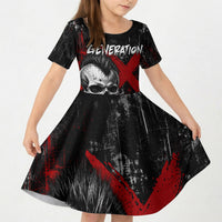 Generation X Mohawk Skull Kid Short Sleeve Dress Distressed Punk Rock Grunge