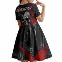 Generation X Mohawk Skull Kid Short Sleeve Dress Distressed Punk Rock Grunge