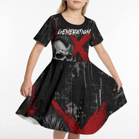 Generation X Mohawk Skull Kid Short Sleeve Dress Distressed Punk Rock Grunge