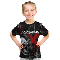 Generation X Mohawk Skull Kid T Shirt Distressed Punk Rock Grunge