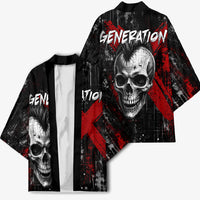 Generation X Mohawk Skull Kimono Distressed Punk Rock Grunge