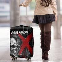 Generation X Mohawk Skull Luggage Cover Distressed Punk Rock Grunge