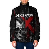 Generation X Mohawk Skull Padded Jacket Distressed Punk Rock Grunge