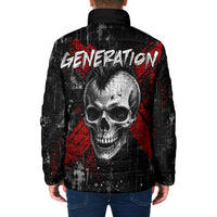 Generation X Mohawk Skull Padded Jacket Distressed Punk Rock Grunge