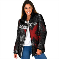 Generation X Mohawk Skull Padded Jacket Distressed Punk Rock Grunge