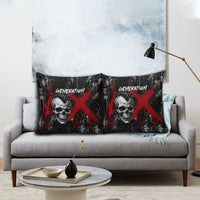 Generation X Mohawk Skull Pillow Cover Distressed Punk Rock Grunge