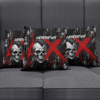 Generation X Mohawk Skull Pillow Cover Distressed Punk Rock Grunge