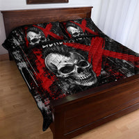 Generation X Mohawk Skull Quilt Bed Set Distressed Punk Rock Grunge
