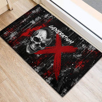 Generation X Mohawk Skull Rubber Doormat Distressed Punk Rock Grunge
