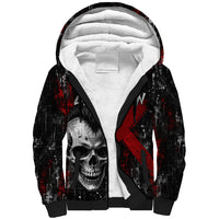 Generation X Mohawk Skull Sherpa Hoodie Distressed Punk Rock Grunge