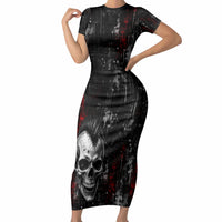Generation X Mohawk Skull Short Sleeve Bodycon Dress Distressed Punk Rock Grunge