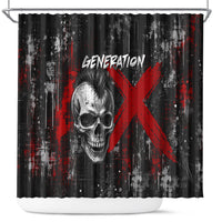 Generation X Mohawk Skull Shower Curtain Distressed Punk Rock Grunge