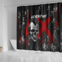 Generation X Mohawk Skull Shower Curtain Distressed Punk Rock Grunge