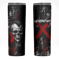 Generation X Mohawk Skull Skinny Tumbler Distressed Punk Rock Grunge