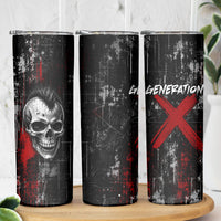 Generation X Mohawk Skull Skinny Tumbler Distressed Punk Rock Grunge