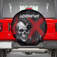 Generation X Mohawk Skull Spare Tire Cover Distressed Punk Rock Grunge