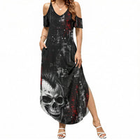 Generation X Mohawk Skull Summer Maxi Dress Distressed Punk Rock Grunge