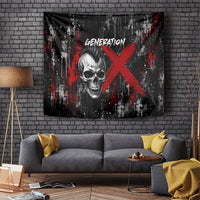 Generation X Mohawk Skull Tapestry Distressed Punk Rock Grunge