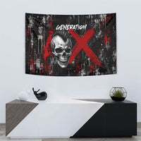 Generation X Mohawk Skull Tapestry Distressed Punk Rock Grunge