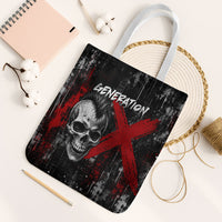 Generation X Mohawk Skull Tote Bag Distressed Punk Rock Grunge