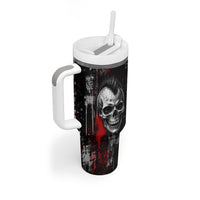Generation X Mohawk Skull Tumbler With Handle Distressed Punk Rock Grunge