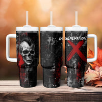 Generation X Mohawk Skull Tumbler With Handle Distressed Punk Rock Grunge